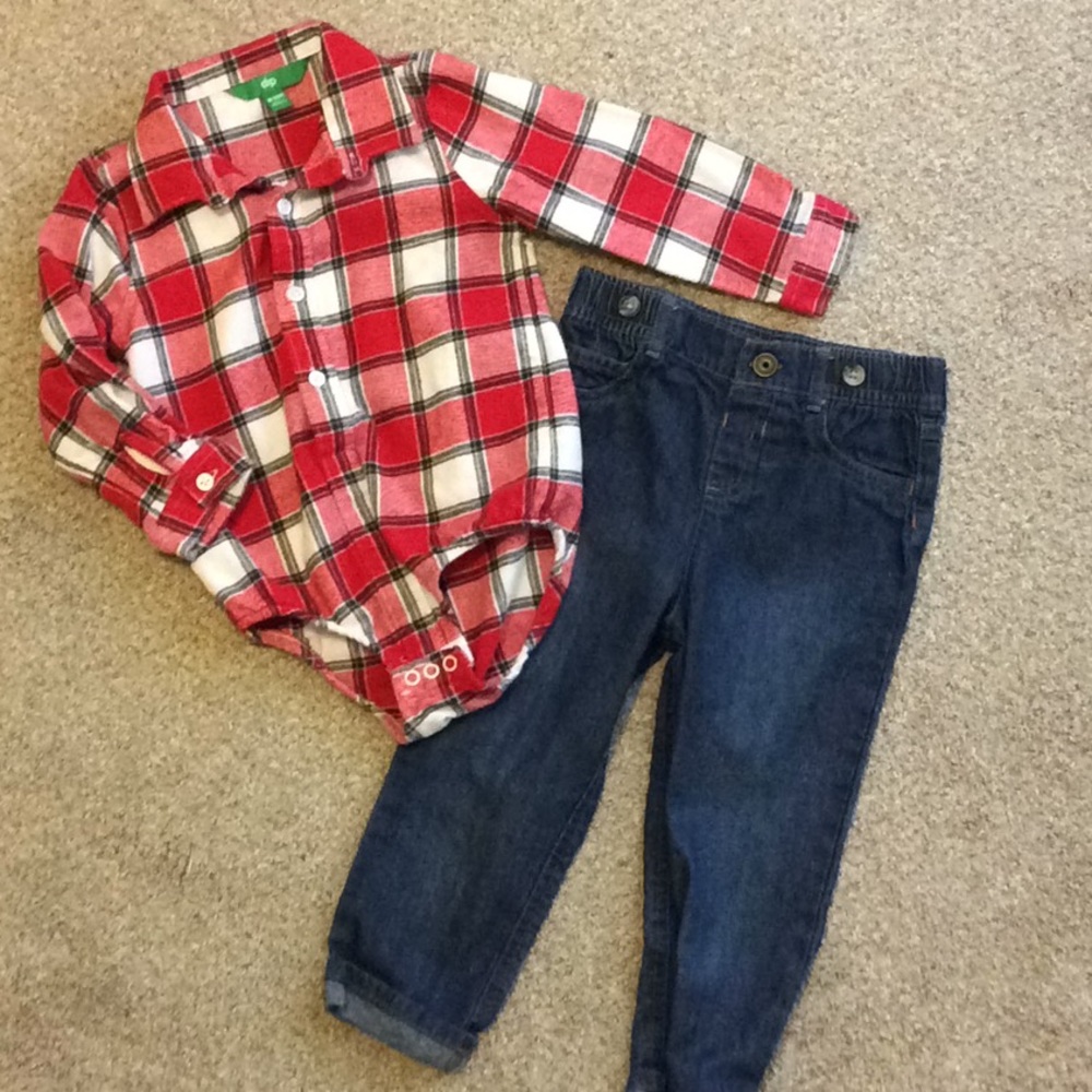 18-24 month plaid outfit